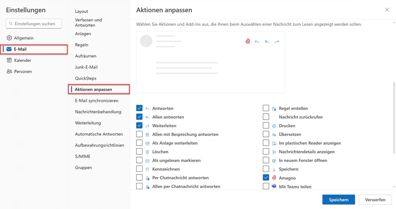 09 outlook addin settings
