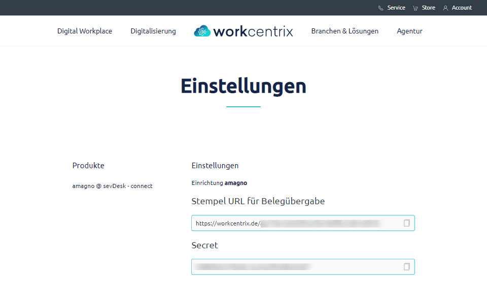 lexoffice einstellungen workcentrix