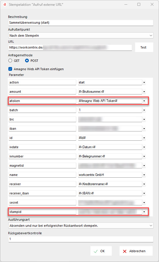 fenster einstellungen stempel lexoffice eingangsrechnungen